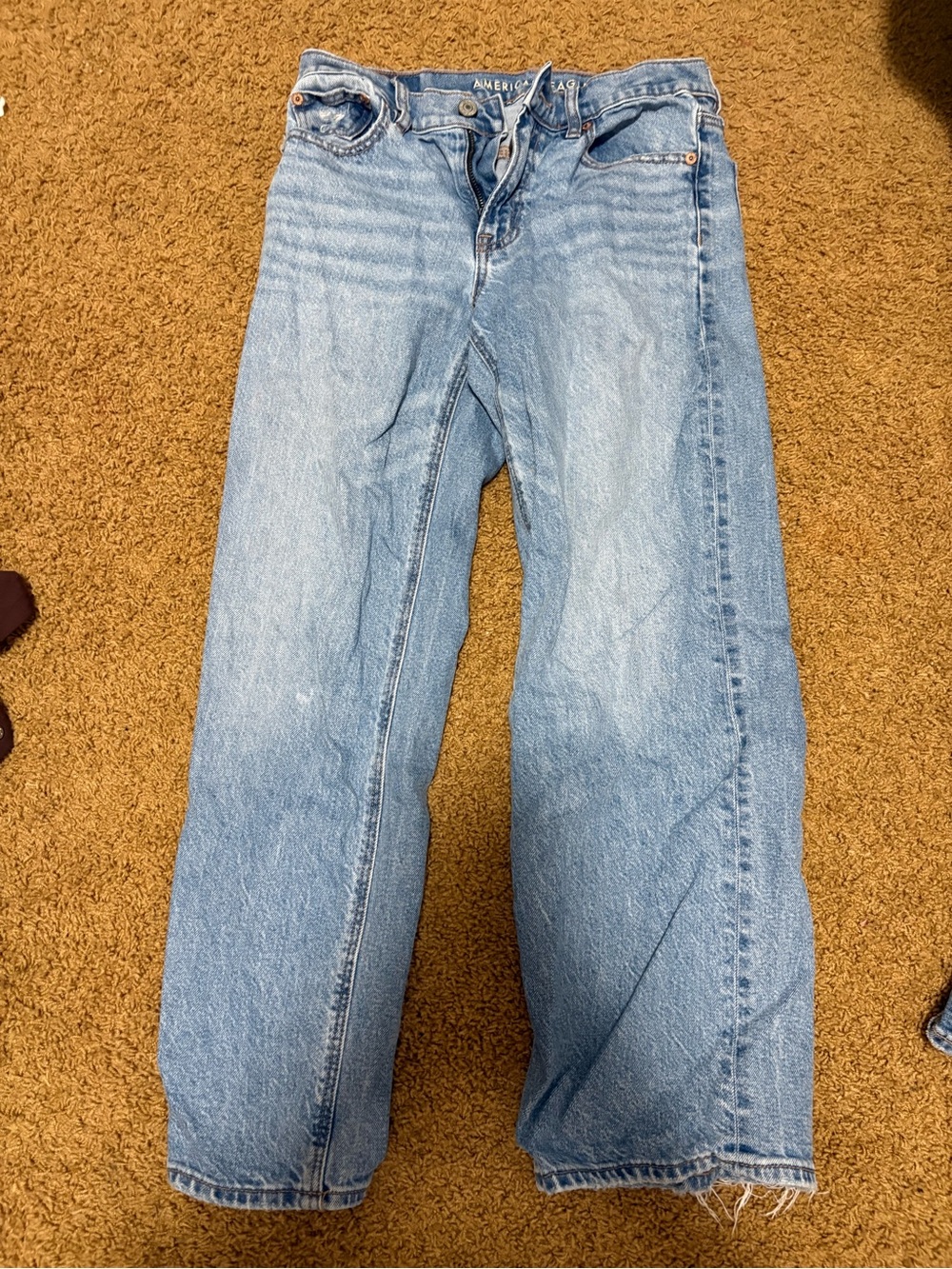 RARELY WORN American Eagle Light Wash Straight Leg Jeans 0 short